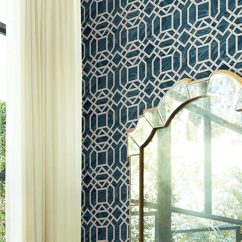 Mercer41 Simonne Geometric Wallpaper & Reviews Wayfair